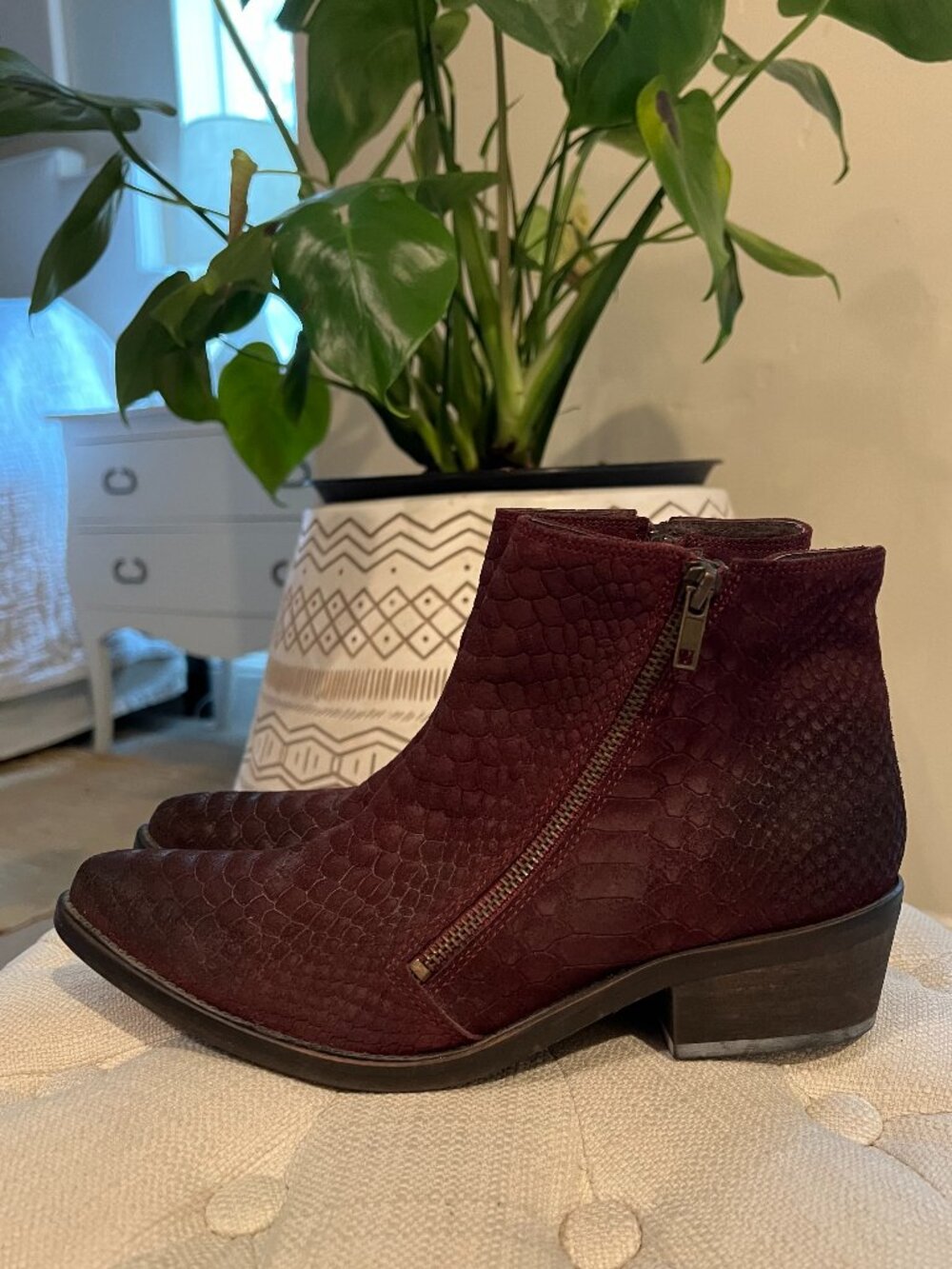 Cranberry colored Free People Boots size 37